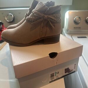 SO Kids Tan Ankle Boots with Braided Detail